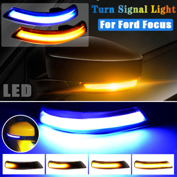 Dynamic Turn Signal Light LED Side Rearview Mirror Sequential Indicator Blinker Lamp For Ford Focus 2 3 Mk2 Mk3 Mondeo Mk4 EU