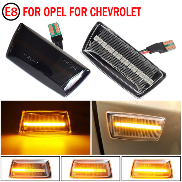 For OPEL Astra H Zafira B Corsa D Chevrolet Cruze LED Dynamic Car Blinker Side Marker Turn Signal Lights Lamp Accessories