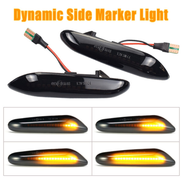 For BMW E60 E90 E91 E81 E83 E88 E92 E82 E46 Dynamic Repeater Side Marker Mirror Indicator Blinker Flowing LED Turn Signal Light