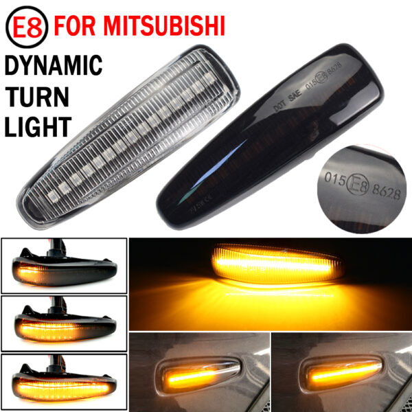 LED Side Fender Dynamic Turn Signal Light Marker Lamp For Mitsubishi Lancer Evolution Evo X Outlander Sport RVR ASX Mirage 2014+
