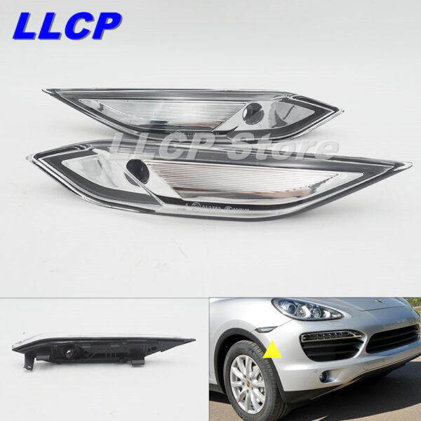 2PCS For Porsche Cayenne 958 2011 2012 2013 2014 White color Front Side Fender Light Turn singal light Marker Light Lamp