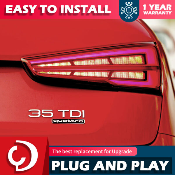 Car Styling for Audi Q3 Tail Light 2013-2019 update New Q3 LED Tail Lamp LED Stop DRL Rear Lamp Dynamic Turn Signal Reverse