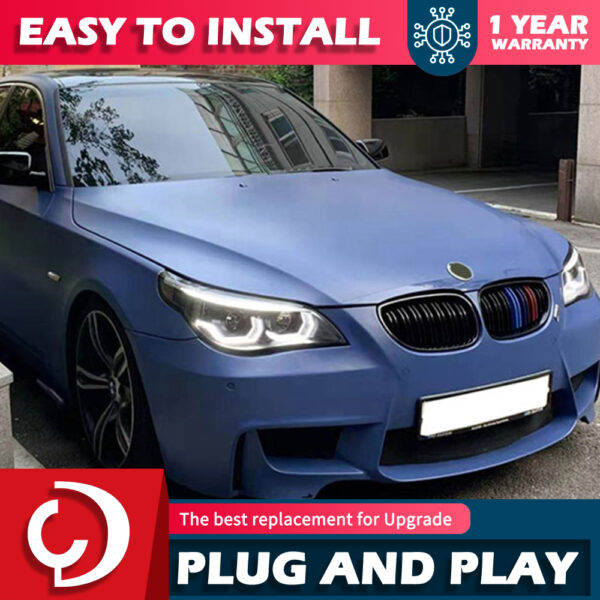 Car Styling Head Lamp for BMW E60 Headlights 2003-2010 523i 530i Angel Eye LED Headlight DRL Hid Bi Xenon Auto Accessories