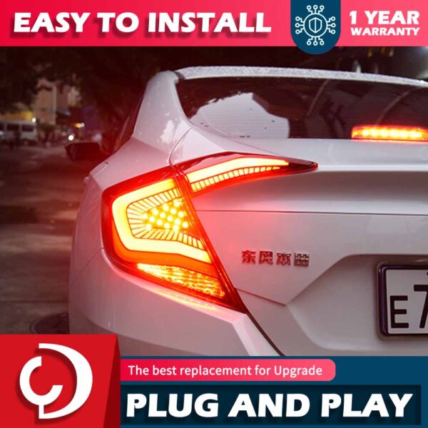 Car Styling Tail Lamp for Civic Tail Lights 2017-2020 New Civic LED Tail Light Rear DRL Dynamic Signal Reverse Accessories