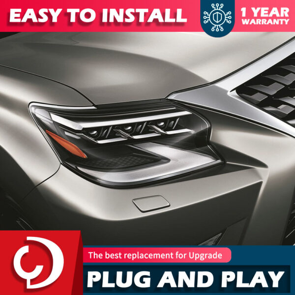 Styling Head Lamp for GX400 Headlights 2014-2020 GX460 LED Headlight LED DRL Projector Lens Low Beam Auto Accessories