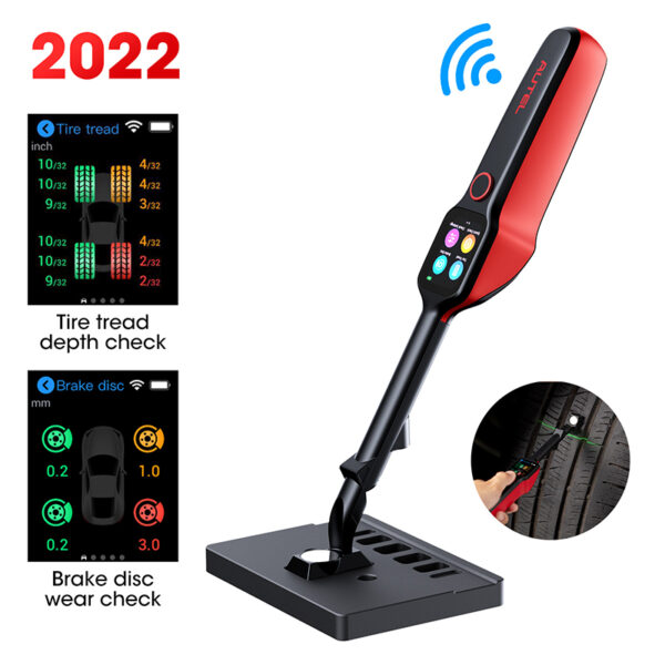MaxiTPMS TBE200E Tire Brake Examiner 2022 Newest Laser Tire Tread Depth Brake Disc Wear 2in1 Tester Work with ITS600E