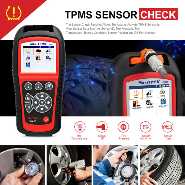 TS601 OBD2 Code Reader Scanner OBDII Car Diagnostic Tool Activate TPMS Sensor Programming MX-Sensor Tire Repair Tool