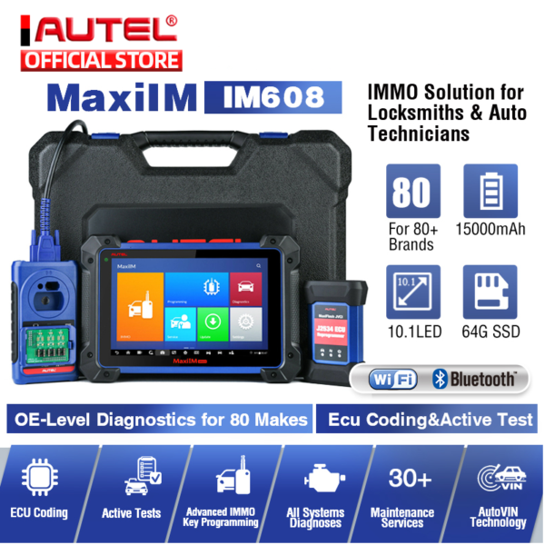 MaxiIM 608 IM608 Pro Car Diagnostic Scanner OBDII OBD2 XP400 Pro Key Programming Tool Top J2534 ECU Programmer