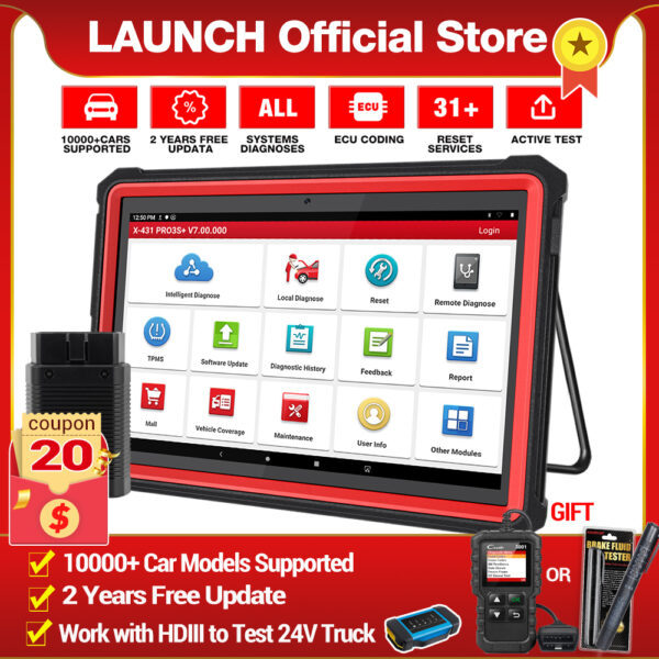 X431 PRO3S Plus 10.1' Car Diagnostic Tools Auto OBD2 OBD Full System Scanner ECU Coding Active Test 2 Years Free Update