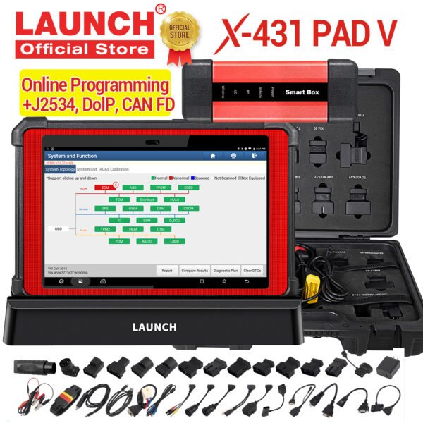 X431 PAD V 10.1' Car Diagnostic Tools Auto OBD2 OBD Scanner Online Programming /Coding J2534, DolP CAN FD PK X431 V PRO3S