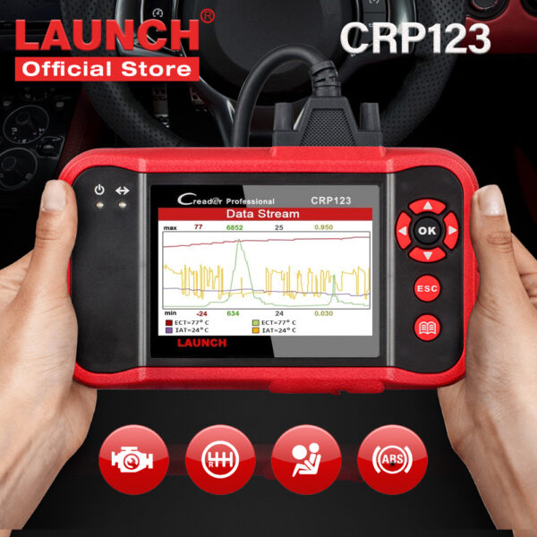 X431 CRP123 Four System Diagnostic Tools Check Reset Car ABS SRS Airbag Transmission Auto OBD2 Scanner Free Update