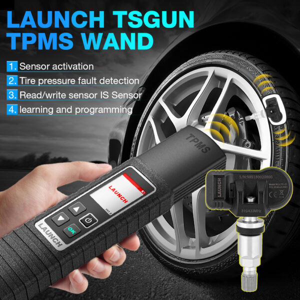 TSGUN TPMS Programming Tool Car Tire Pressure 433 315MHZ RF-Sensor Activator Learning OBD2 Scanner for X431 V/PRO3S+/PAD