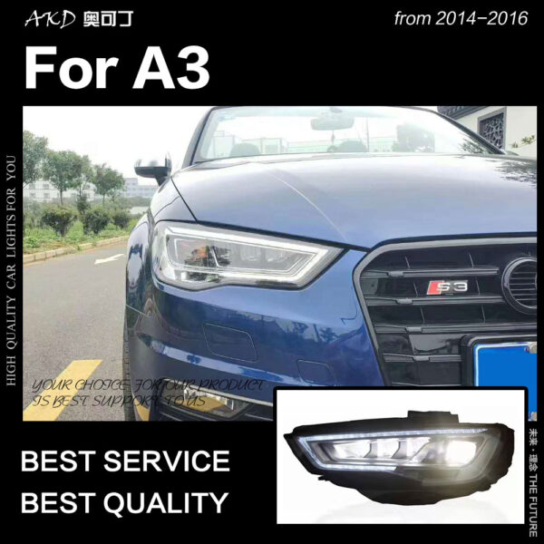 Car Styling Head Lamp for Audi A3 Headlights 2014-2016 S3 LED Headlight DRL Hid Head Lamp Bi Xenon Beam Accessories