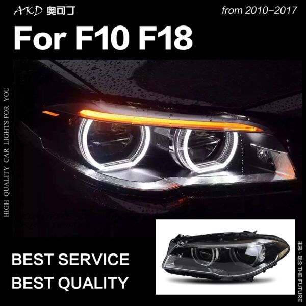 Car Styling Head Lamp for F10 Headlights 2010-2016 520i 525i 530i F18 F11 LED Headlight DRL Hid Bi Xenon Auto Accessories