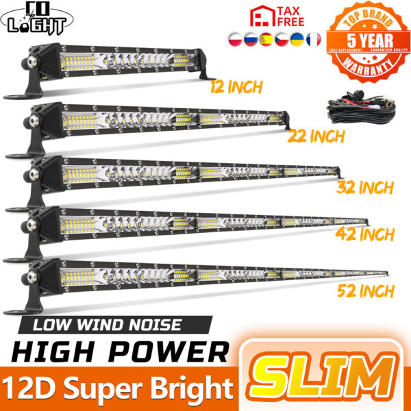 12"-52" Off Road LED Bar Spot Flood LED Light Bar/Work Light for Truck 4X4 UAZ 4WD ATV Car Barra LED Driving Fog Light