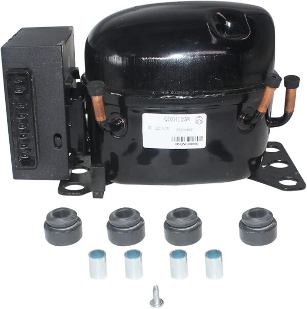 QDZH125W R134a 12V 24V DC Car Refrigeration Air Compressor Fridge Freezer Marine Solar