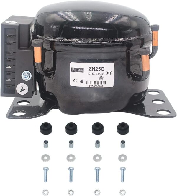 12V 24V DC Car Refrigeration Air Compressor Fridge Freezer Marine Solar QDZH25G R134a