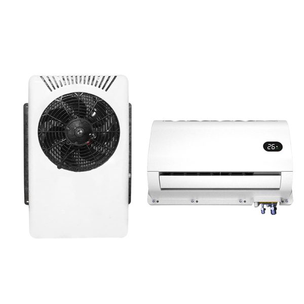 D100A 12V 24V Split Type Truck Cab Air Conditioner, 8000 BTU DC Electric Split Parking Air Conditioner for Semi Truck, RV, Trailer, Camper, Van, Bus, Construction Machinery