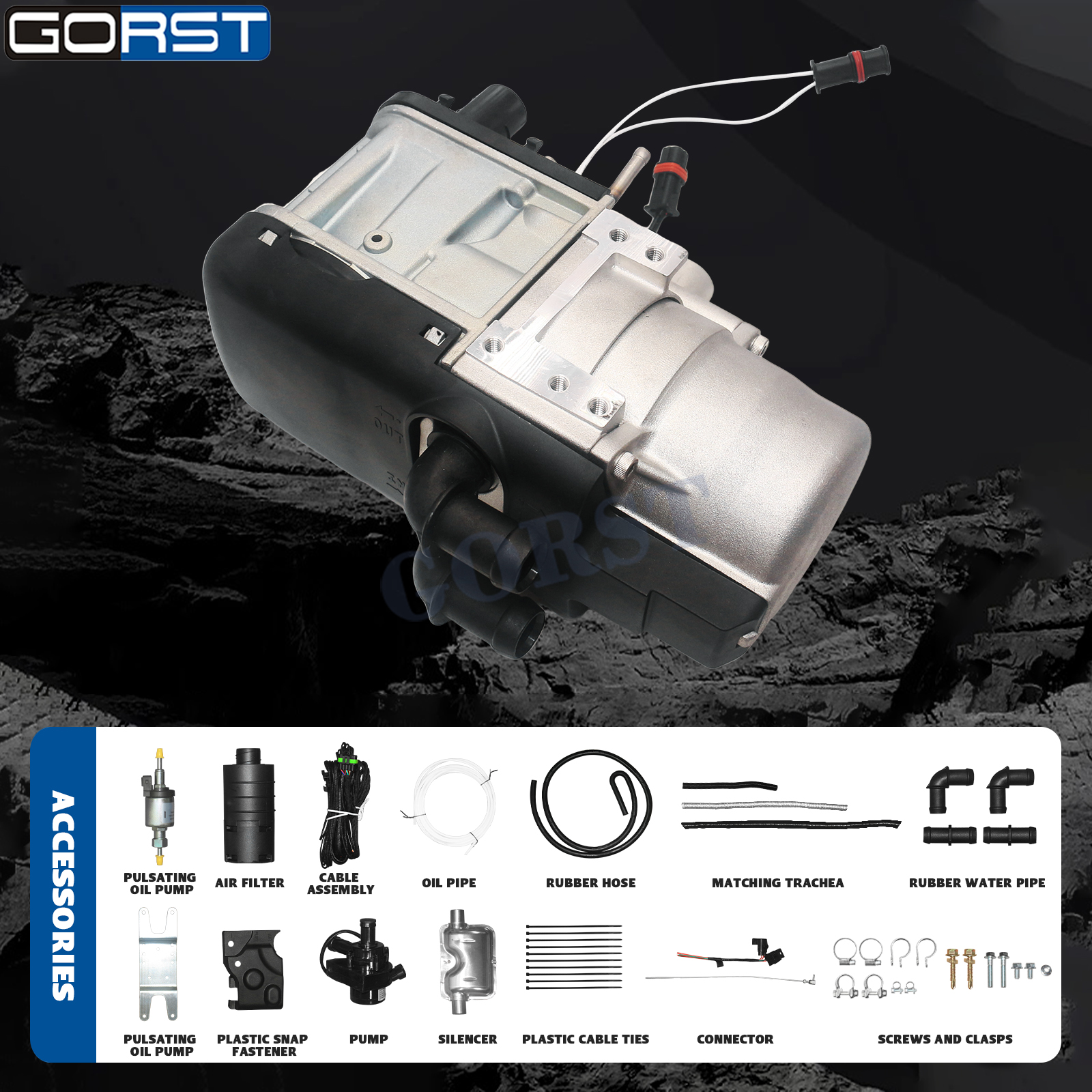 12V/24V 5KW Diesel Water Parking Heater Liquid Car Heater Engine Preheater for for Car, SUV, Pickup, Truck, Van, RV, Camper, Motorhome, Bus, Yacht, Engineering Vehicle Winter Snow Heating