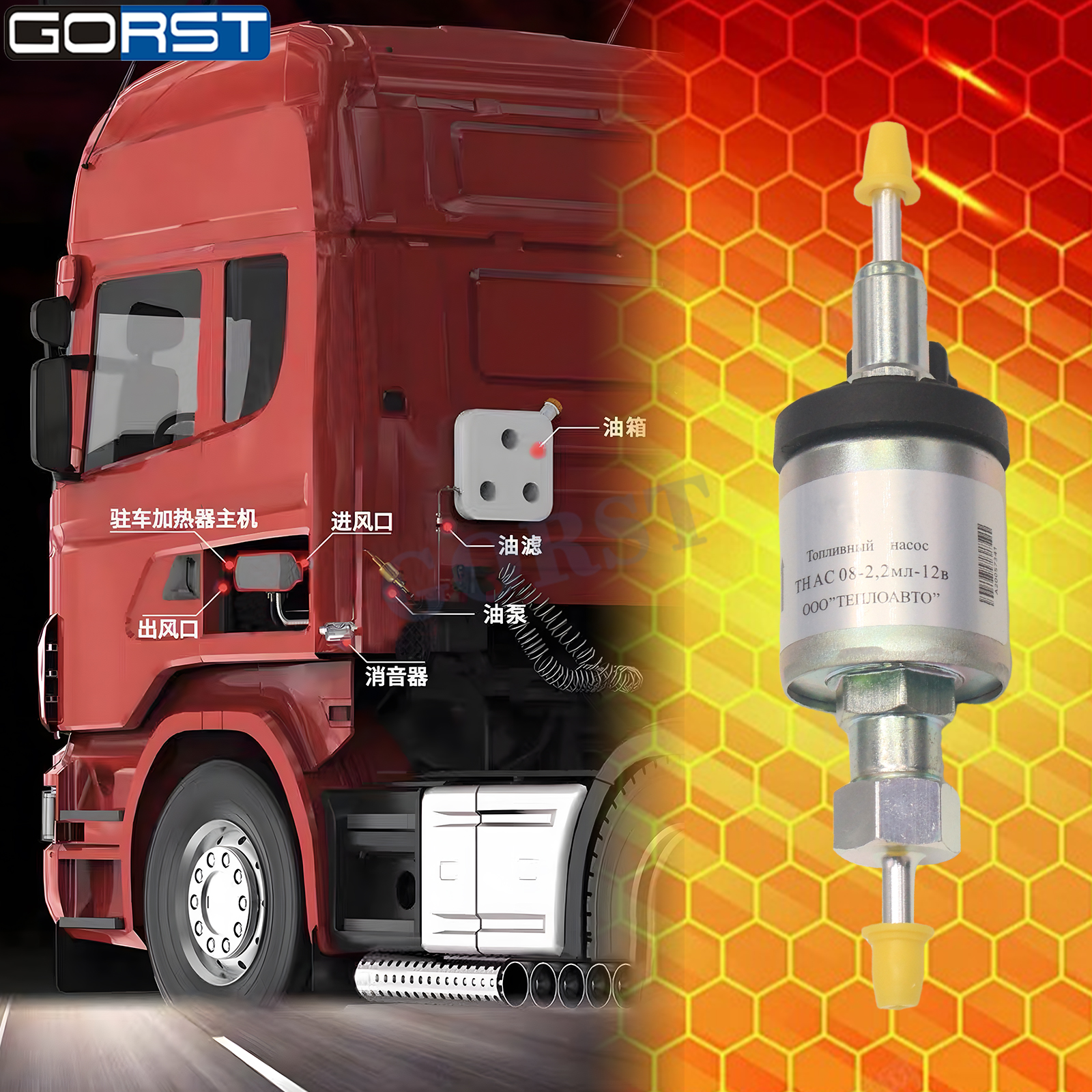 12V/24V 5KW Diesel Water Parking Heater Liquid Car Heater Engine Preheater for for Car, SUV, Pickup, Truck, Van, RV, Camper, Motorhome, Bus, Yacht, Engineering Vehicle Winter Snow Heating
